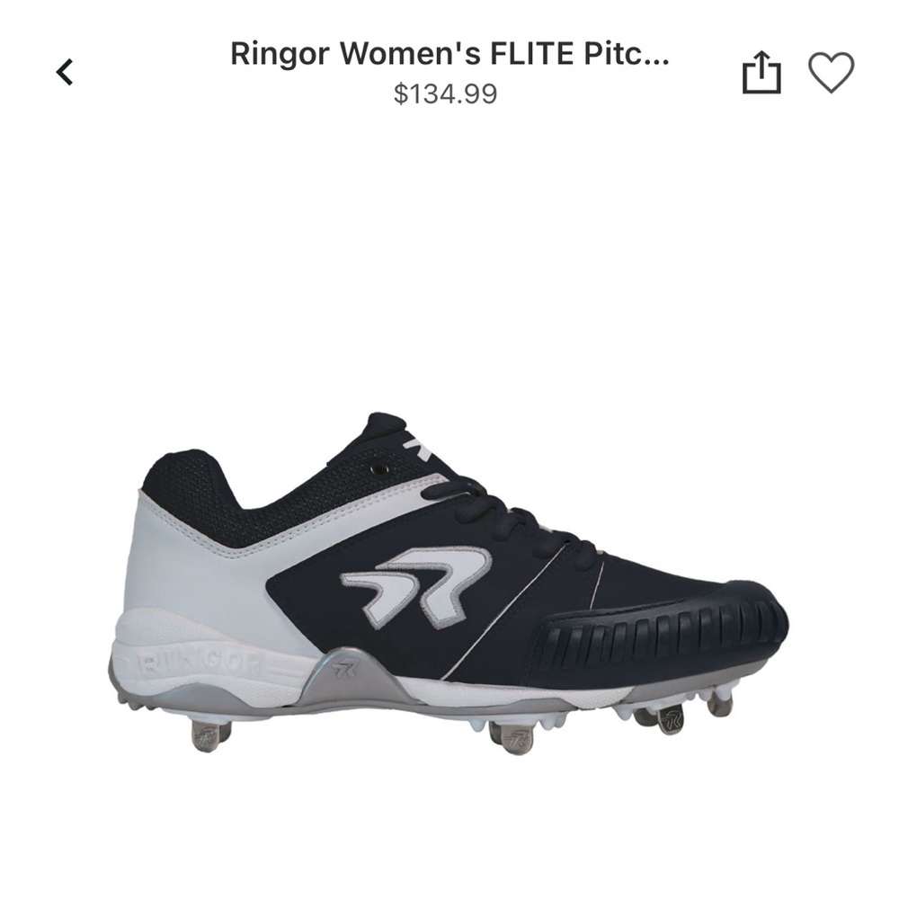 Ringor softball cleats with pitchers toe- barely worn!